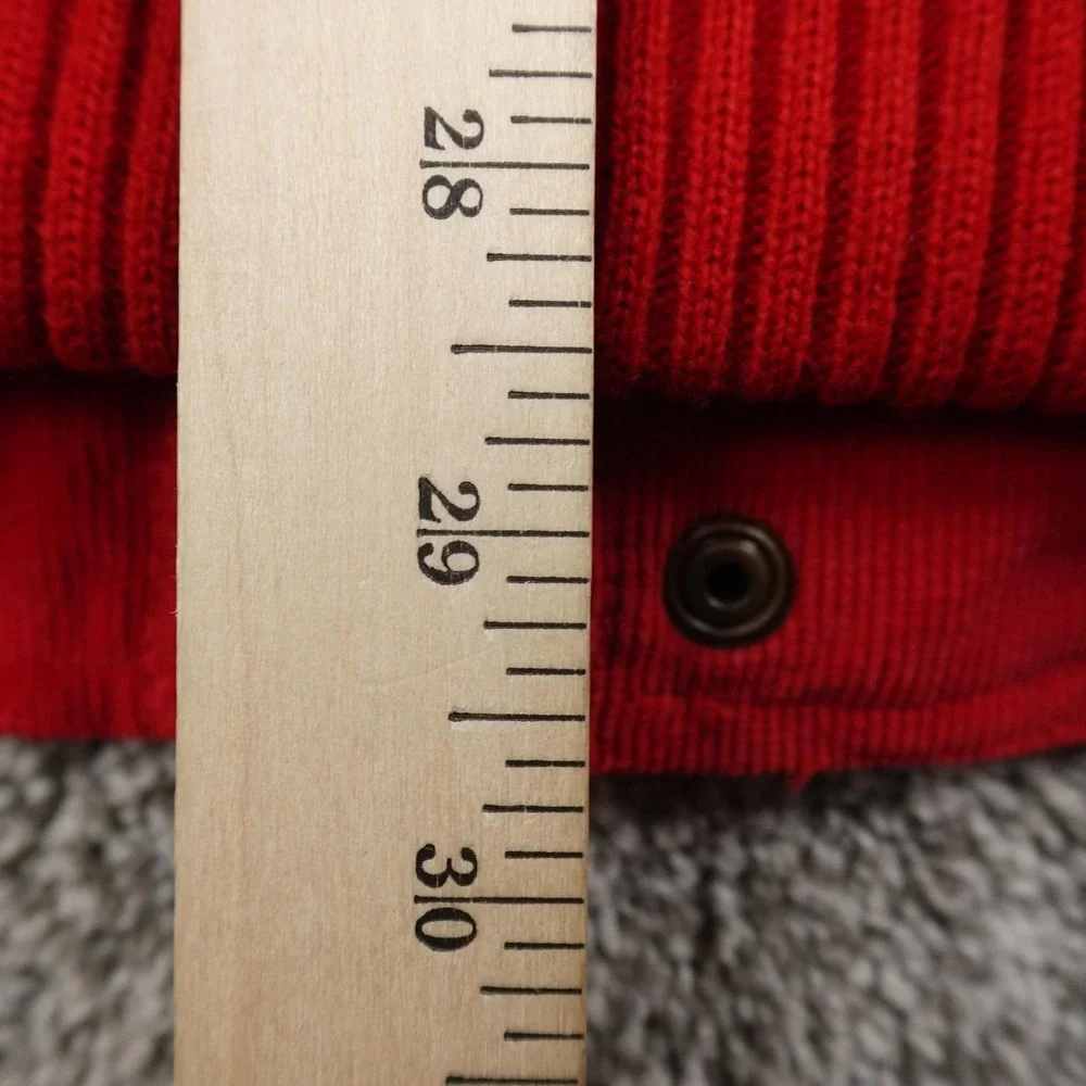 VTG St Johns Bay Vest Mens LT Red Corduroy Sleeveless Bomber‎ Full Zip Outdoor